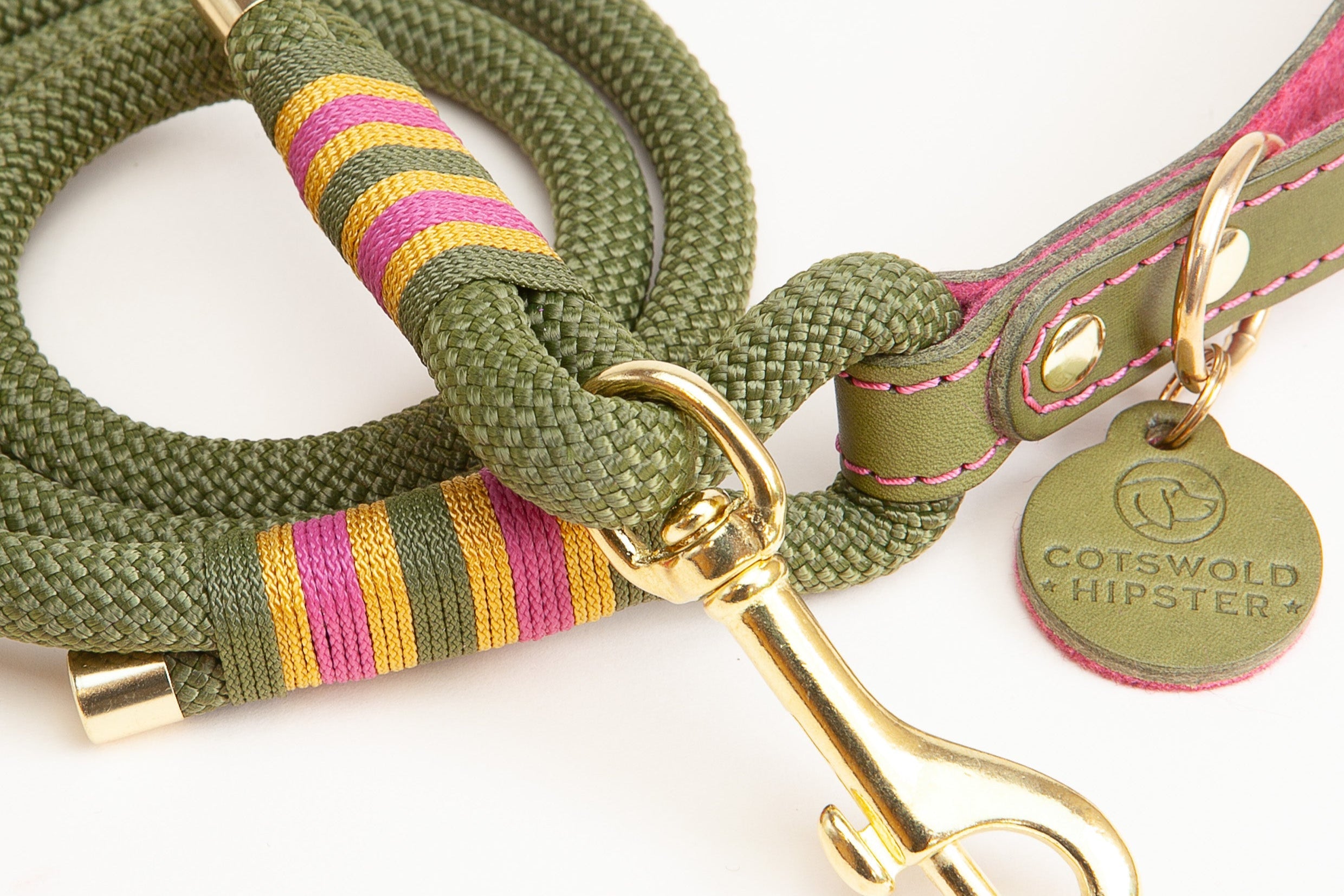 Leather and rope dog leads