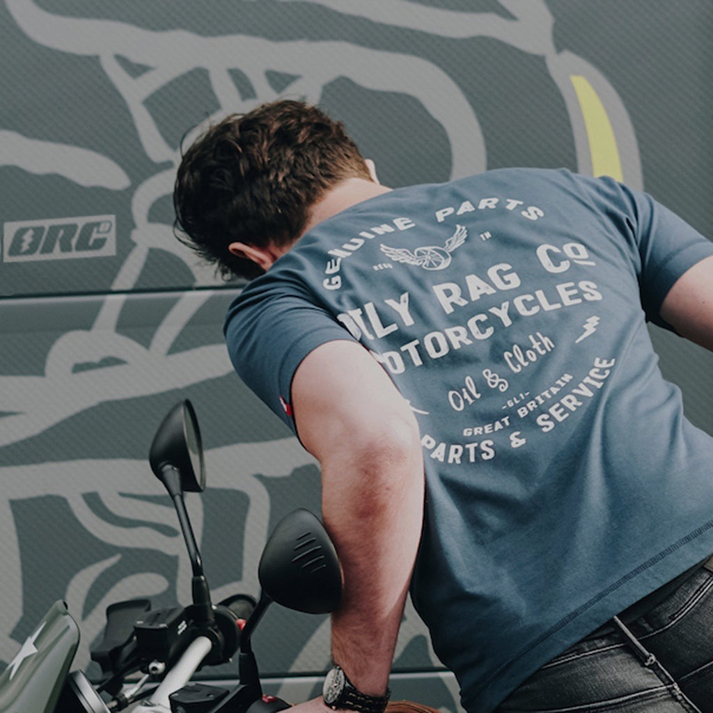Parts & Service T-shirt - Back Print - Denim Blue - Black Label Collection