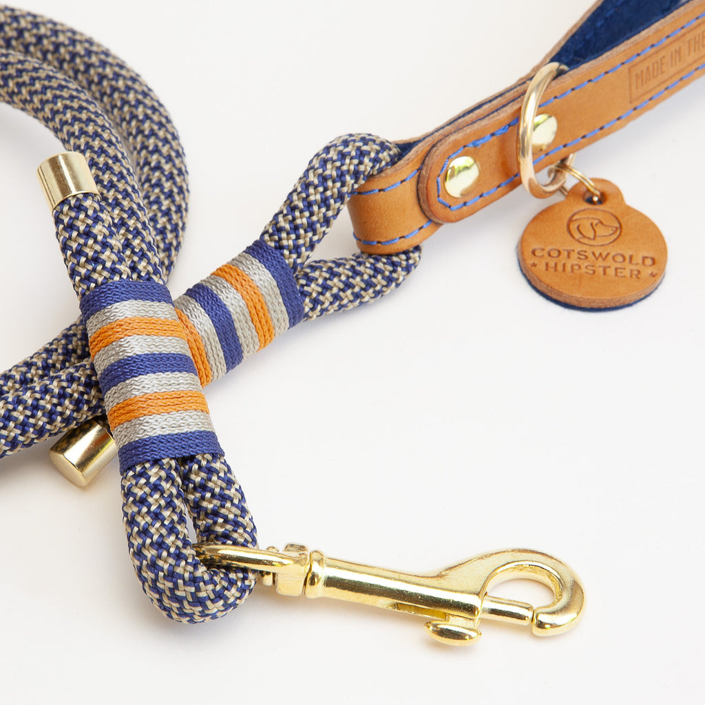 Leather and rope dog leads